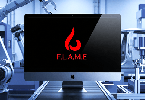 F.L.A.M.E running on a desktop display on an automotive production line